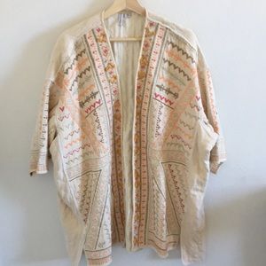 Anthropologie quilted embroidered robe